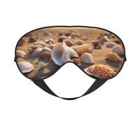 Seashell Landscape On The Beach Print Comfortable Eye Mask Full Coverage Lightweight Men Women Outdoor Travel Relaxation