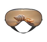 Seashell Landscape On The Beach Print Functionality Cozy Eye Mask Adjustable Strap Nap Night Travel Camping Yoga Relax