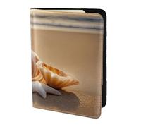 Seashell Landscape On The Beach print Passport Cover, Passport Holder Cover Wallet Passport Wallet Case for Cards and Documents