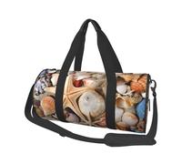 (Seashell Landscape On The Beach) Print Round Large Travel Bag - Multi-Compartment Organizer Lightweight for Trips & Sports