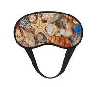 Seashell Landscape On The Beach Print Sleep Eye Mask Light Blocking Soft and Comfortable Night Eye Blinder for Women Men for Sleeping Travel Night Shift