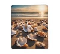 Seashell Landscape On The Beach Print Small Desk Pad,Rubber Base with Precision Stitched Edges,Perfect for Office,Gaming
