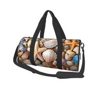 Seashell Landscape On The Beach Print Travel Duffel Bag, Foldable Gym Bag Overnight Weekend Bags for Women, Large Holdall Bag Cabin Bag for Sports and Travel