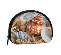 Seashell Landscape On The Beach Printed Coin Purse for Women Cute Small Change Wallet Mini Coin Purses Pouch with Zipper