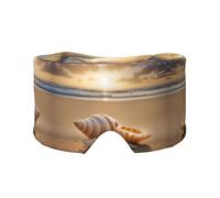 Seashell Landscape On The Beach Printed Slumber Eye Shield, Reversible Sleep Gear, Light Blocking Headwrap, for Travel Comfort