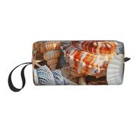 Seashell Landscape On The Beach Printed Travel Makeup Bag Portable Cosmetic Bag Makeup Case Toiletry Handbag Organiser for Women