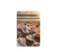 Seashell Landscape On The Beach Printing 10 Pcs Car Air Freshener Hanging Sheets Scented Hanging Sheets With Rope For Home