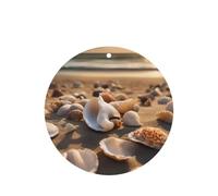 Seashell Landscape On The Beach Printing 10 Pcs Car Air Freshener Hanging Sheets Scented Hanging Sheets With Rope For Home