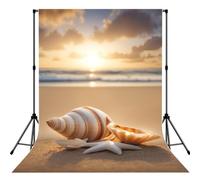 Seashell Landscape On The Beachprint Versatile Photography Backdrop Photo Cloth For Holiday Studio Wedding Party