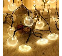Seashell Light String, 7M 50LED Outdoors Solar Shell Light String Waterproof 8 Modes Ocean Theme Lights String Decoration (Warm White)