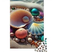 Seashell on Beach 1000 Piece Jigsaw Puzzle for Adults Paper Jigsaw Puzzle Game Ocean Style Focus Relax Home Decor Gift 70x50cm/1000pcs