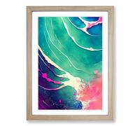 Seashell Paint Splatter Vol.3 Framed Print | A2 Oak Framed Wall Art | Ready to Hang | Modern Nature Picture | Living Room Bedroom Lounge Office