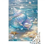 Seashell & Pearls Premium 1000 Pieces Thick Cardboard Puzzle Ocean for Older Children 12+ Anxiety Relief Indoor Activity 52x38cm/1000pcs