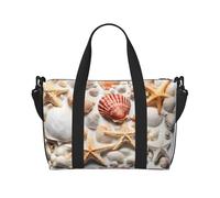 (Seashell Sandy Beach) Waterproof Lightweight Hand Travel Bag - Large Carry-On for 3-5 Day Trips | Air Travel, Sports, Weekend Use | Men & Women (1-Pack)