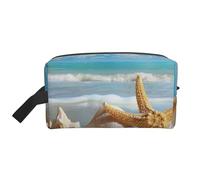 Seashell Sea Beach Printed Makeup Bag Travel Portable Cosmetic Bag Large Capacity Makeup Case Toiletry Handbag Organiser for Women