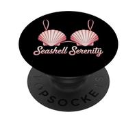 Seashell Serenity Cute Beach Girl Mermaid Aesthetic PopSockets Adhesive PopGrip