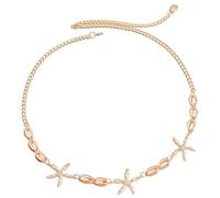 Seashell Starfish Beads Waist Chains for Women Boho Cherry Conch Belly Body Chains Pearl Starfish Waterproof Chains Waist Summer Beach Body Jewelry, 1, Non-Precious Metal, No Gemstone
