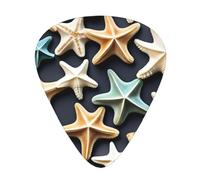 Seashell Starfish Exceptional Guitar Pick - All-Over Print on One Side - ABS Material - Varied Thickness for a Varied Music Experience - Ideal for Guitars and Ukuleles