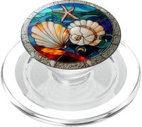 Seashell Starfish Ocean Round Art PopSockets PopGrip for MagSafe