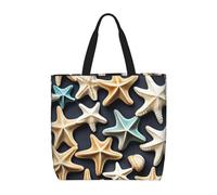 Seashell Starfish Print Tote Bag For Womenshoulder Reusable Shopping Casual Travel Summer Beach Bags