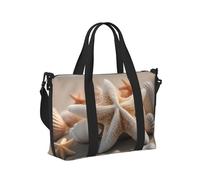 Seashell Starfish Print Travel Hand Bag Women Lightweight Tote Foldable Daily Weekend Trips Gym Vacation