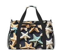 Seashell Starfish Print Travel Hand Travel Bag Weekender Overnight Carry On Tote Foldable Crossbody Bag