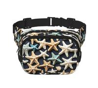 Seashell Starfish Zipper Fanny Pack, Crossbody Bags with Adjustable Strap for Jogging, Cycling