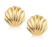Seashell Stud Earrings, Golden Shell Earrings Beach Style Seashell Shaped Earrings Summer Ocean Jewelry for Women Girl Gifts Birthday Party Dressing Embellishment