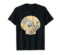 Seashell Summer Collage Mediterranean Art Coastal Graphic T-Shirt