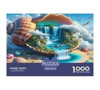 Seashell Waterfall 1000 Piece Jigsaw Puzzle Paper for Adults Dream Beach Jigsaw Puzzle for Family Relaxing Gift Home Decor 70x50cm/1000pcs