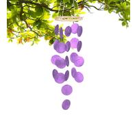Seashell Wind Chime - Garden Wind Chimes for Relaxing Ambience, Hanging Decorations with Soothing Sounds, Decorative Summer Charm for Porch Beach Home Use, White Green and Purple Colored
