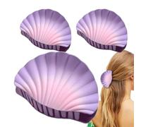 Seashell Women Hair Jaw Clips - Women Claw Hair Clips, 3 Pieces Strong Hold | Fashion Accessories Jaw Clamp for Date Night, Hiking, Wedding, Commuting, Concert, Prom, Beach, Elegant & Trendy Hair Styl