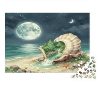 Seashell World with Sakura And Temples 1000 Pieces Sturdy Cardboard Classic Jigsaw Puzzle for Adults & Kids 12+, Stress Relief Puzzle, Wall Decor, Ultimate Relaxation 70x50cm/1000pcs