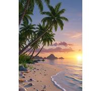 Seashells Beach 70 Piece Jigsaw Puzzles for Adults, Colourful, Challenging & Brainteasing Adult puzzles 70 Pieces Sunset, Fun jigsaws for The Whole Family 14x10 inch