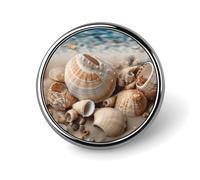 Seashells by The Seashore Button Pin Personalized Metal Lapel Pins Badges Classic Round Brooch Pin Novelty Unique Enamel Pins Cute Funny Pinback Button Badge for Jackets Backpacks Bags Coat