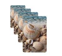 Seashells by the seashore Car Air Fresheners Cards Set of 4 Pieces Personalized Car Fresheners Gifts for Men Women Auto Aromatherapy Tablets Hanging Scented Cards for Wardrobe Bathroom