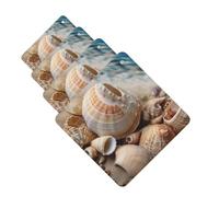 Seashells by the seashore Car Air Fresheners Cards Set of 4 Pieces Personalized Car Fresheners Gifts for Men Women Auto Aromatherapy Tablets Hanging Scented Cards for Wardrobe Bathroom