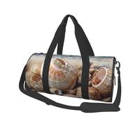 Seashells by the seashore Duffle Bag for Women Men Personal Item Travel Bag Canvas Weekender Overnight Bag Lightweight Sports Tote Gym Bag Carry On Luggage Bag, Black, One Size