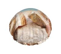 Seashells By The Seashore Multi-Scene And Multi-Purpose Shower Spa Double-Layer Waterproof Shower Cap And Cooking Cap, Suitable For Adults, Children And Men And Women.