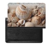 Seashells by The Seashore Passport Cover Family Printed Leather Passport Holder Minimalist Front Pocket Slim Travel Wallet Cover Case Lightweight Credit Card Holder for Women Men