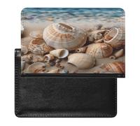 Seashells by The Seashore Passport Holder for Travel Essentials Leather Passport Wallet Slim Passport Cover Waterproof Passports Book Holders Card Case Travel Accessories for Women Men