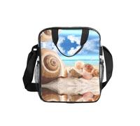 Seashells By The Seashore Print Clear Pvc Waterproof Tote Transparent See Through Lunch Handbag,Travel Toiletry Bag,Women Men Work Shopping