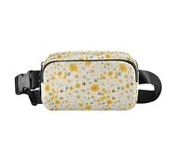 Seashells Different Shapes and Starfish Men Women Fashionable Crossbody Bag Waist Packs for Travel Vacation Running, Honey Bees Daisy, One Size