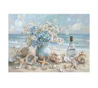 Seashells Flowers Bottle 1000pcs Mini Puzzle For Family Challenging | 38x26cm Cardboard Living Room Decor Durable Structure Birthday Gift Anxiety Relief