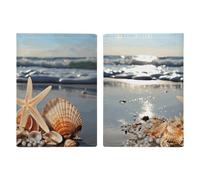 Seashells on The Beach Passport Holder Travel Wallet Slim Minimalist Front Pocket Leather Credit Card Holder Passport Wallet Cover Case for Travel Must Haves Accessories