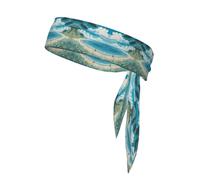 Seashells On The Beach Print Tie Headband For Women Men,Ninja Headbands, Sweat Headband,For Athletic Yoga Running Gym.