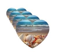 Seashells on the sandy beach Car Air Fresheners Cards Set of 4 Pieces Personalized Car Fresheners Gifts for Men Women Auto Aromatherapy Tablets Hanging Scented Cards for Wardrobe Bathroom