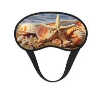 Seashells on The Sandy Beach Sleep Mask for Side Sleeper Soft Breathable Sleeping Eye Mask Blackout Silk Eye Sleep Shade Cover with Elastic Strap Night Blindfold for Women Men Travel Nap