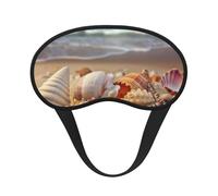 Seashells On The Sandy Beach Sleep Mask for Women Girls Men Soft Comfortable Eye Mask with Adjustable Strap Blackout Eye Sleep Shade Cover for Travel Yoga Nap Shift Work