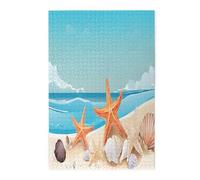Seashells Sand -Print 1000 Piece Picture Puzzle -Wooden,Family-Friendly Fun For All Ages,For Relaxation And Gift-Giving.
